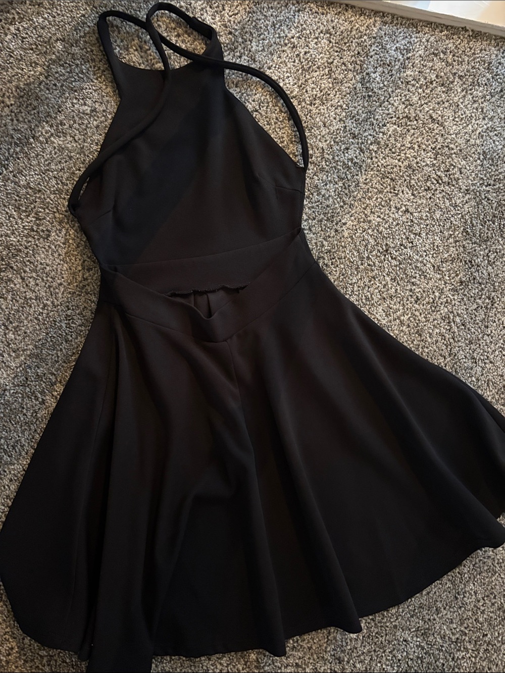 Black Halter Skater Dress - Women - Picture 2 of 2